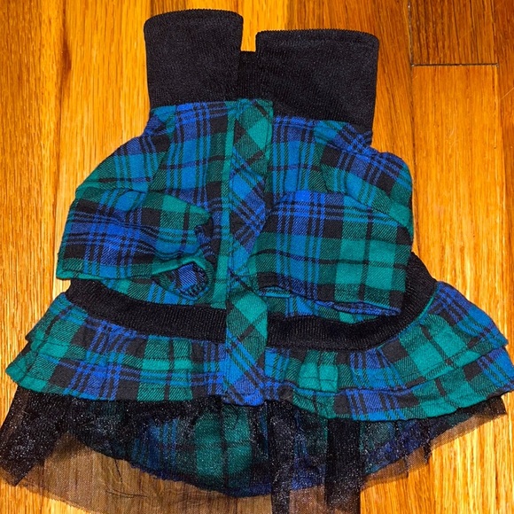 Doggie Top Paw Blue Green Dress - Picture 2 of 2